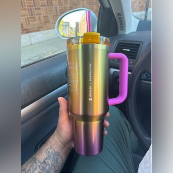 Starbucks x Stanley cup summer 2024 pink and yellow